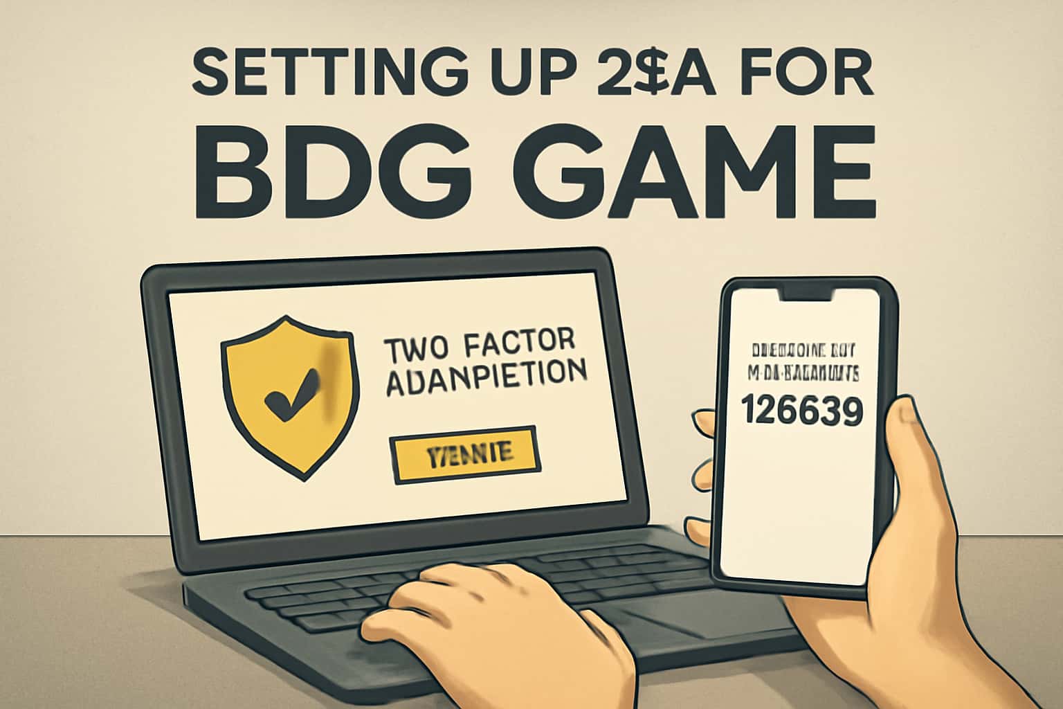 A visual representation of setting up two-factor authentication for BDG Game.