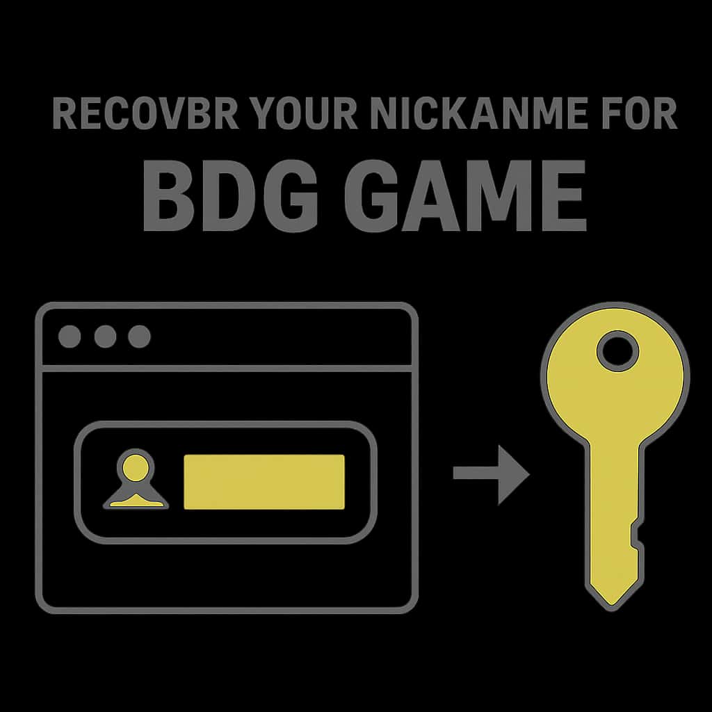 An educational diagram showing steps to recover nickname for BDG Game.