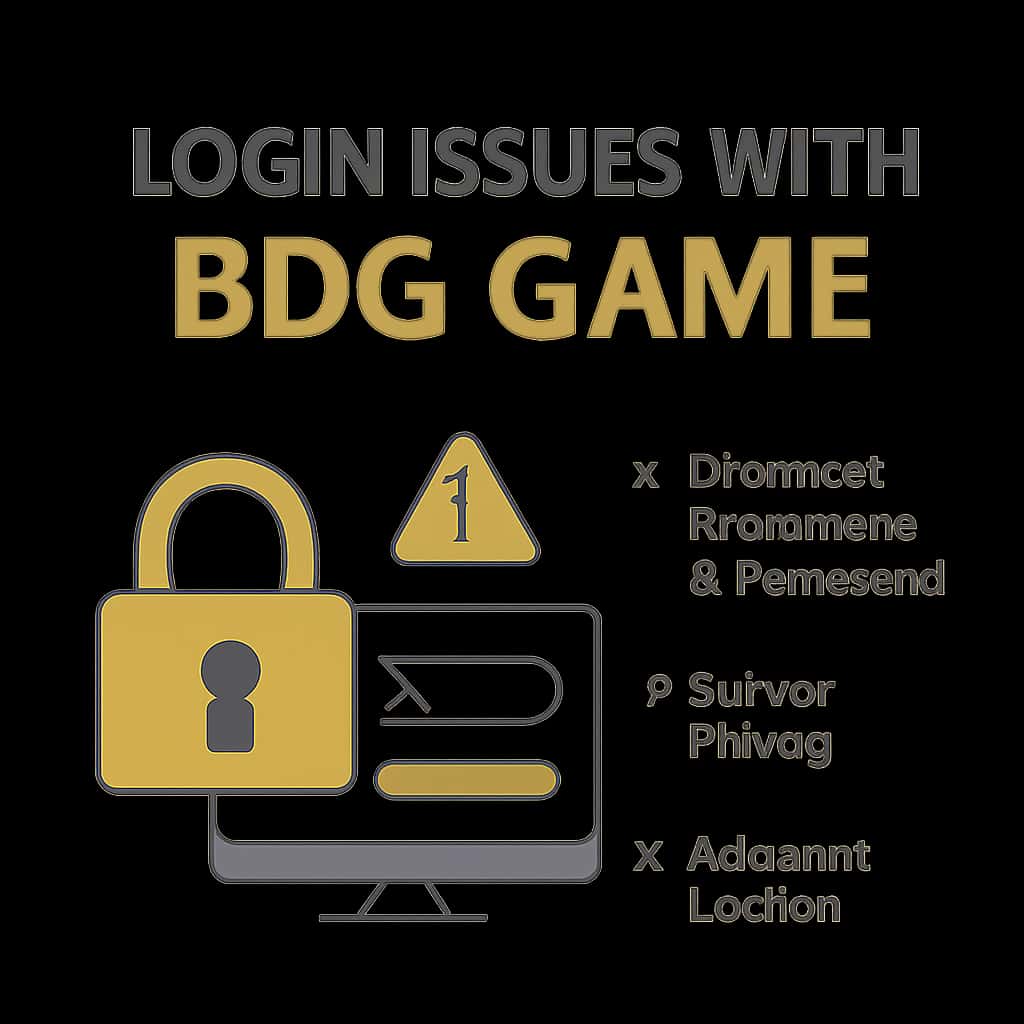 Illustration explaining login issue troubleshooting steps for BDG Game.